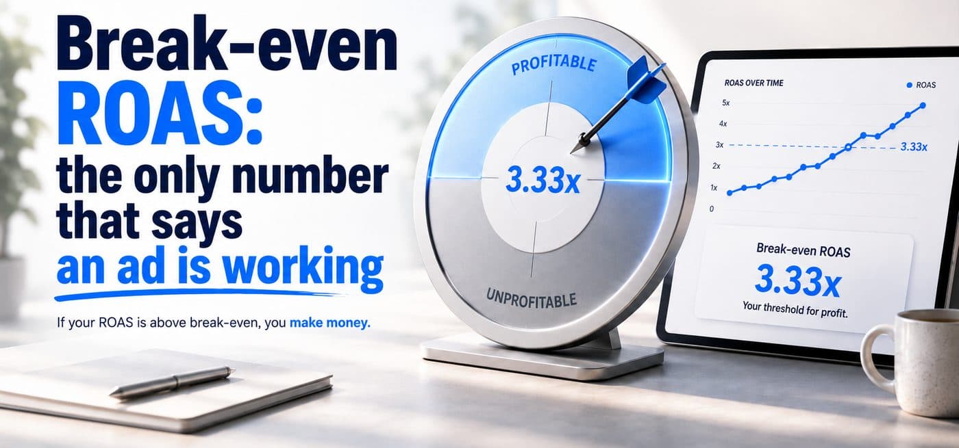 A dial reading 3.33x, marked profitable above the threshold and unprofitable below.